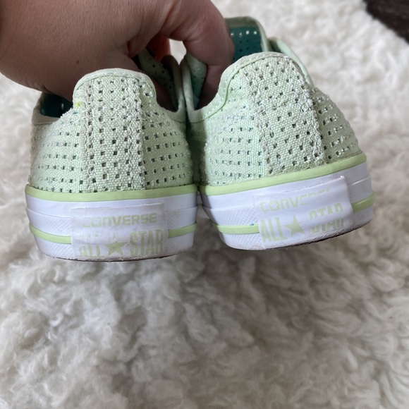 Kids mint green perforated converse. Green converse. Mint green converse kids - Picture 5 of 9